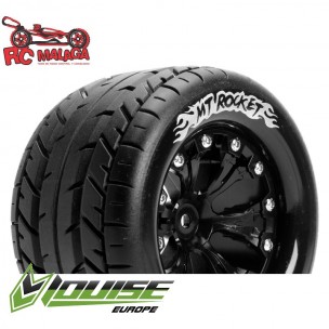 Louise RC - MT-ROCKET - 1-10 Monster Truck Tire Set - Mounted - Sport - Black 2.8 Wheels - Hex 14mm