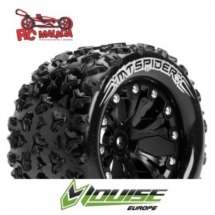 Louise RC - MT-SPIDER - 1-10 Monster Truck Tire Set - Mounted - Sport - Black 2.8 Wheels - Hex 14mm